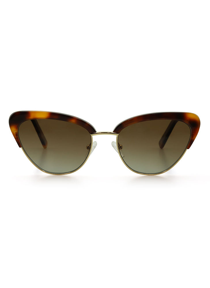 Peggy Tea Tort Brown Gradient Polarised Sunglasses Bask Eyewear